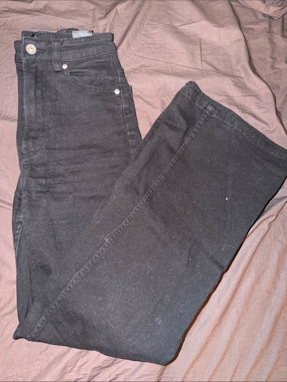 H&M Black High-Rise Straight Jeans